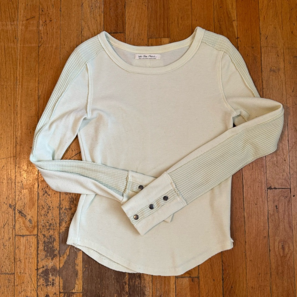 Free People Waffle Long Sleeve Top